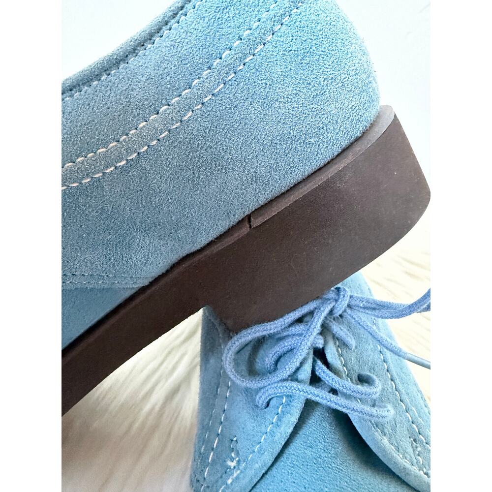 New Women’s Hush Puppies Blue Suede Oxford Dress Shoes Comfort Low Heel- Size 7M - Picture 3 of 6